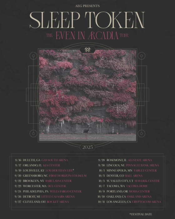 Sleep Token Even In Arcadia US Tour Poster 2025