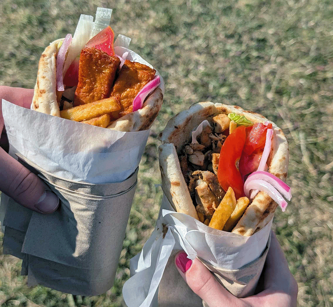 Greek halloumi gyros wrap from Castaway Kitchen at 2000trees