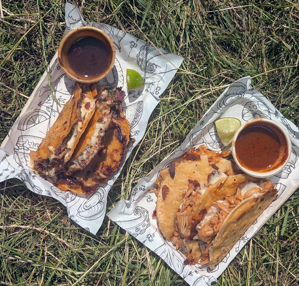 Beef birria tacos from Gourmet Warriors at 2000trees